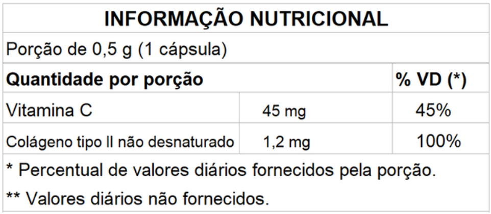 Colageno Tipo II 500mg 60 cápsulas Nathus