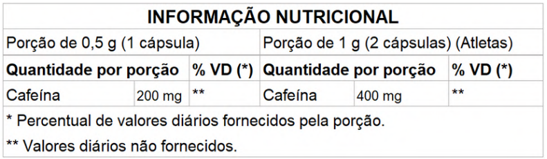 Cafeina (200mg) 500mg 120 cápsulas Nathus