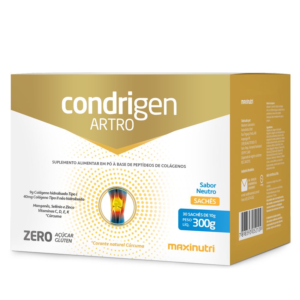 Condrigen Artro - Colageno Tipo I e II sache - 30x10g Neutro Maxinutri