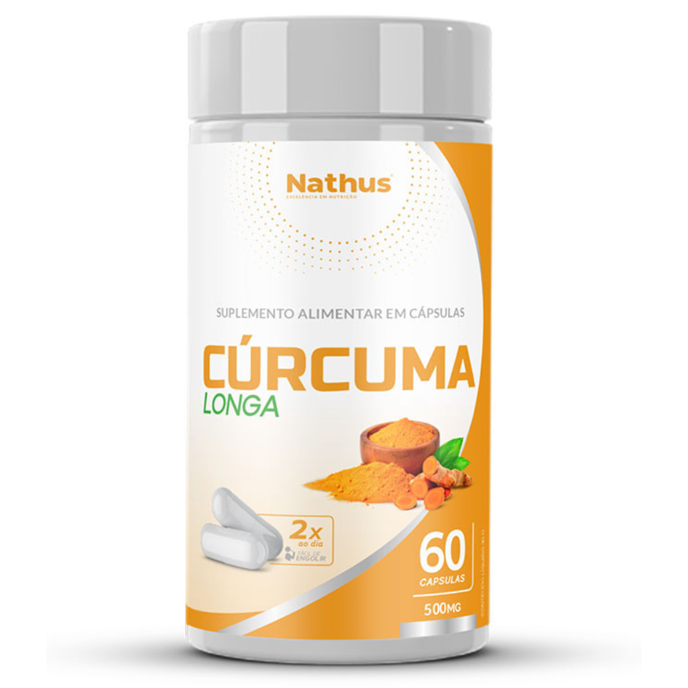 Curcuma Longa - 65mg de Cúrcuma - 500mg 60 cápsulas Nathus