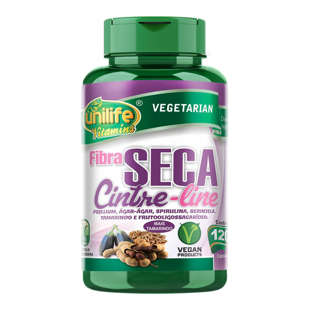 Fibra Seca Cinture Line 600mg 120 cápsulas Unilife