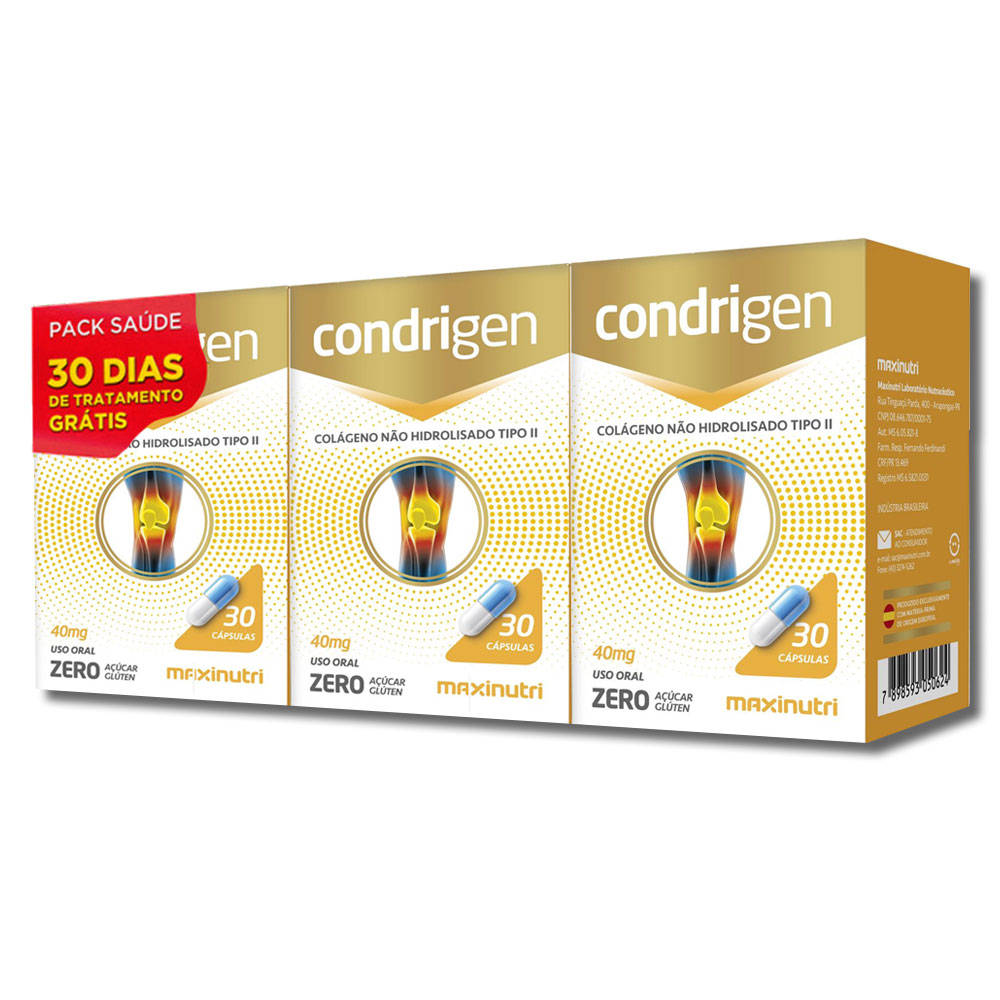 Condrigen (Colageno Tipo II) Pack Saude 40mg 60 + 30 cápsulas Maxinutri
