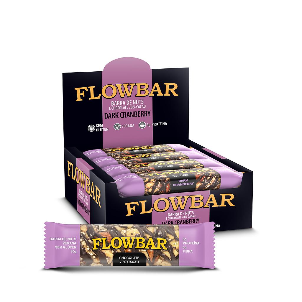 Barra de Nuts Dark Cranberry 70% Cacau 12un/30g Flowbar