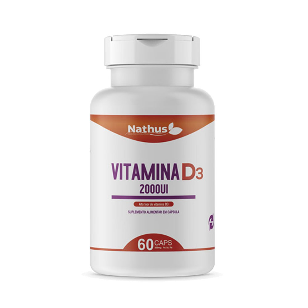 Vitamina D3 (2000UI) 500mg 60 cápsulas Nathus
