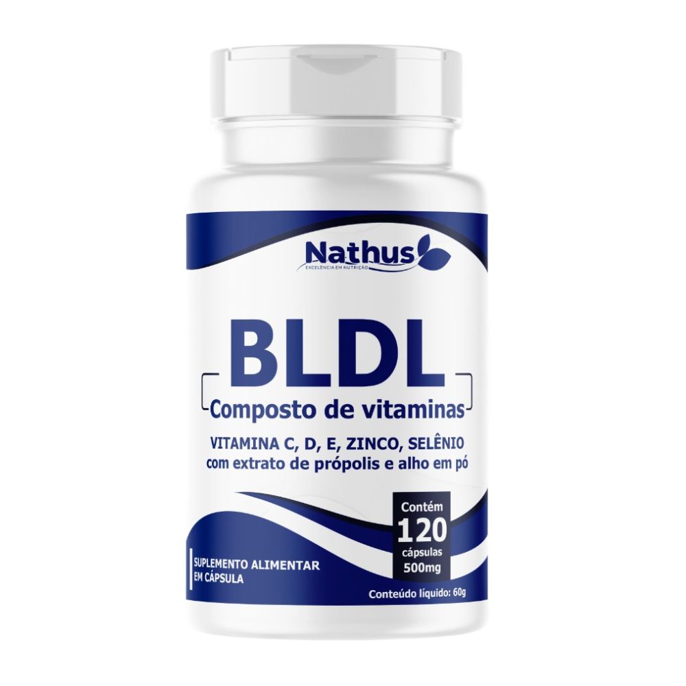 BLDL - Com Propolis, Alho, Zinco, Selenio, Vitaminas C, D3 e E - 500mg 120 cápsulas Nathus