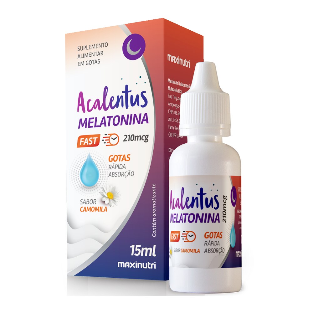 Melatonina - Acalentus sabor Camomila (0,21mg / gota) 15 ml Maxinutri