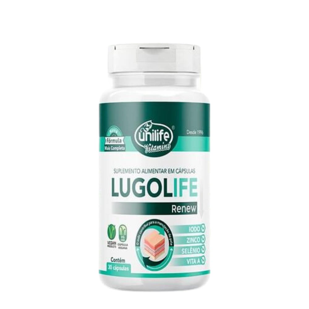 Lugolife Renew (Iodo, Zinco, Selenio e VIt A) 500mg 30 cápsulas Unilife