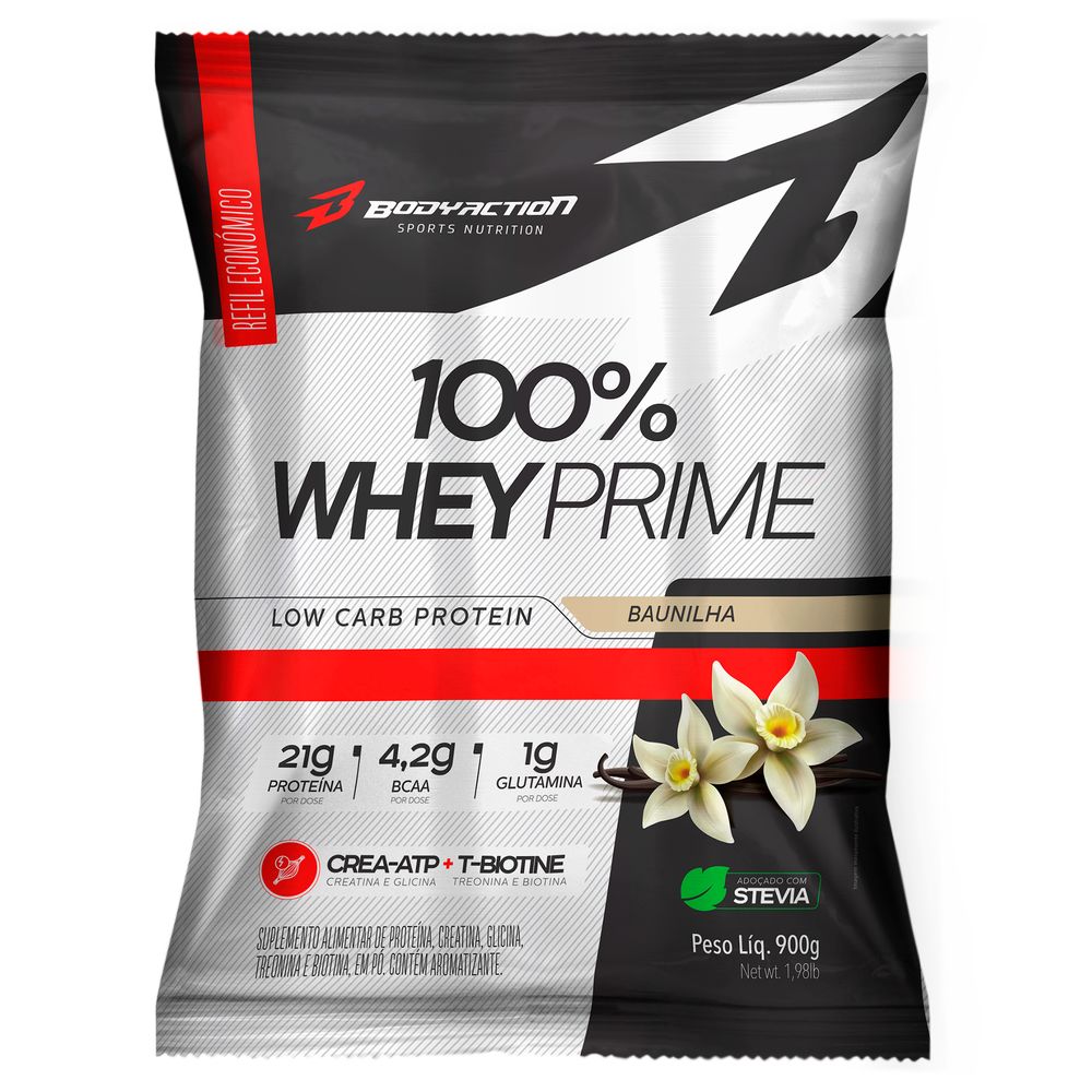 Whey Prime 100% Refil 900g Baunilha Body Action