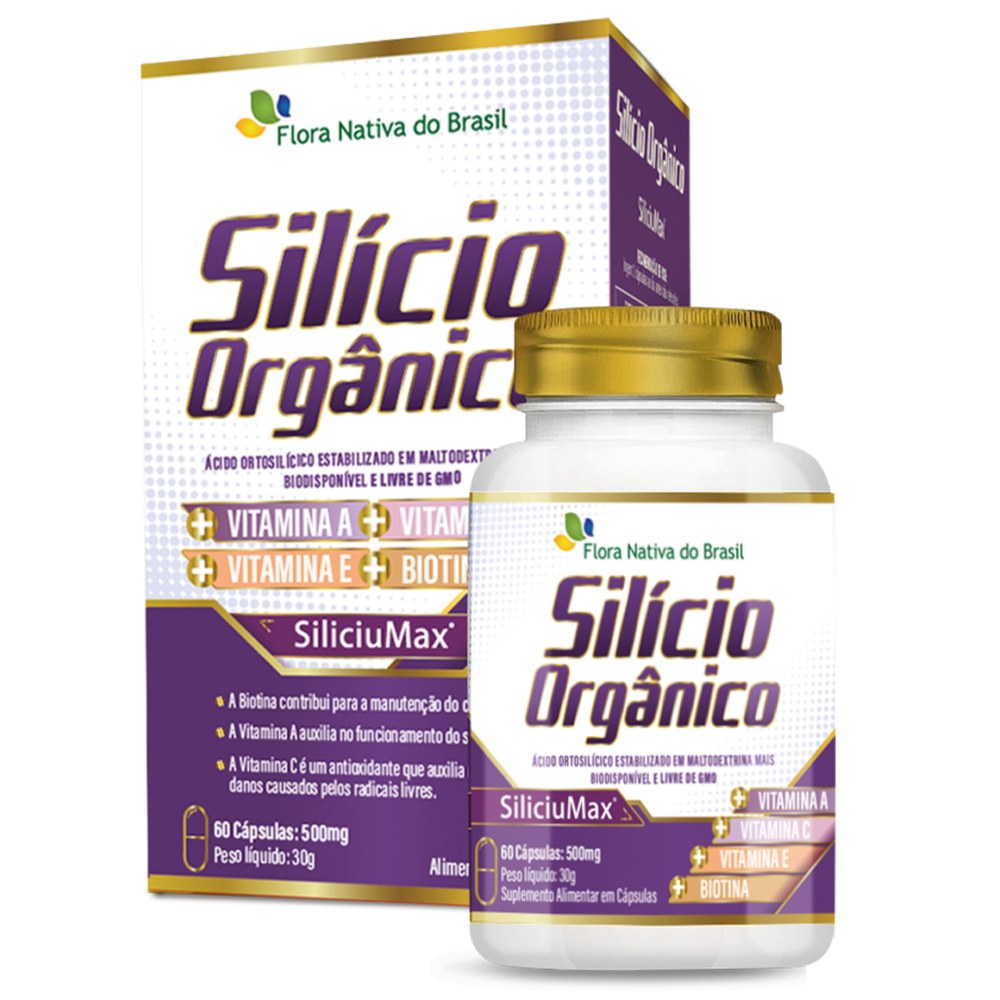 Silicio Organico - SiliciuMax 500mg 60 cápsulas Flora Nativa