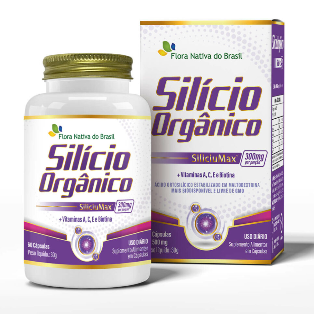 Silicio Organico - SiliciuMax 500mg 60 cápsulas Flora Nativa