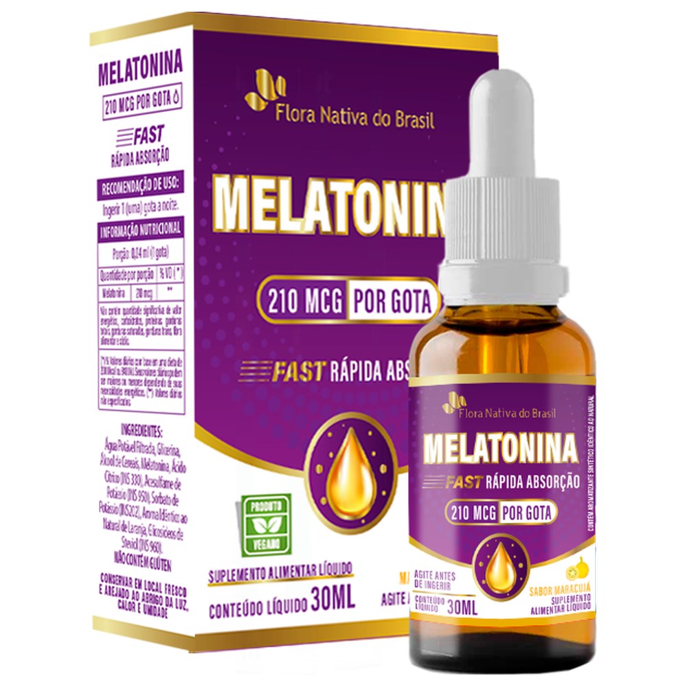 Melatonina - sabor Maracujá (0,21mg / gota) 30 ml Flora Nativa