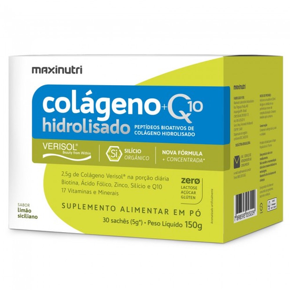 Colageno Sache Verisol Limao Siciliano (Com CoQ10 e Silício Orgânico) 30x5g Maxinutri