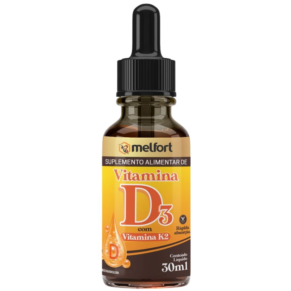 Vitamina D3 com K2 em Gotas 30ml Melfort