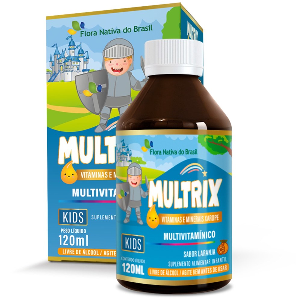 Multrix Kids 120ml Suplemento A-Z em xarope (sabor Laranja) Flora Nativa