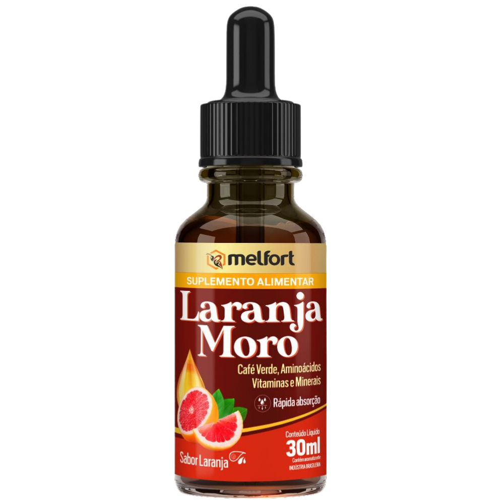 Laranja Moro (Com Café Verde, Arginina, Taurina e vitaminas) em Gotas 30ml Melfort