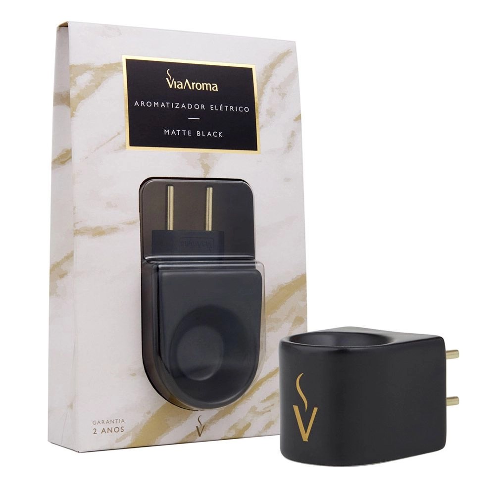 Aromatizador Eletrico Matte Black - Preto Porcelana Via Aroma
