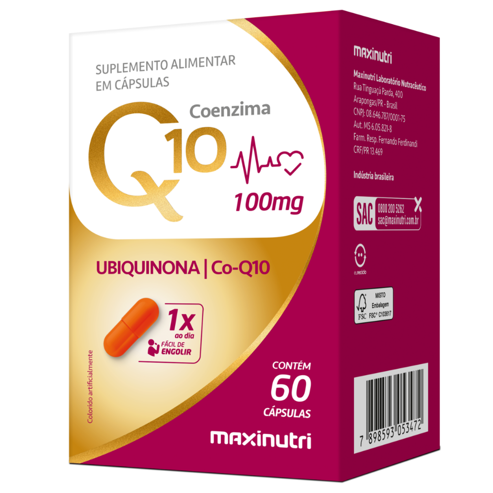 Coenzima Q10 Gold (100mg) 500mg 60 cápsulas Maxinutri