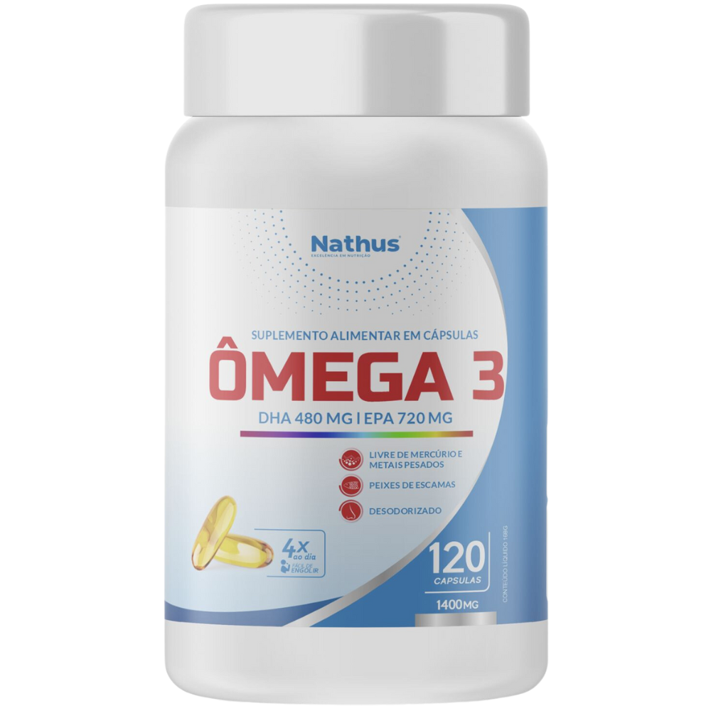 Omega 3 ( 720 EPA / 480 DHA por porção) 1400mg 120 softcaps Nathus