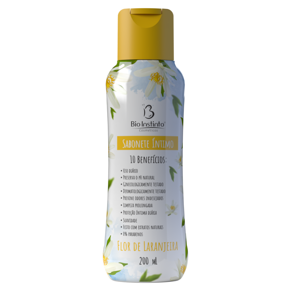 Sabonete Intimo Liquido Flor de Laranjeira 200ml (Com Aroeira e Barbatimao) Bio Instinto