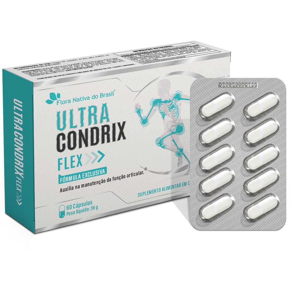 Condrix Ultra Flex - Colageno II, Curcuma e Associações - 600mg 60 cápsulas Flora Nativa