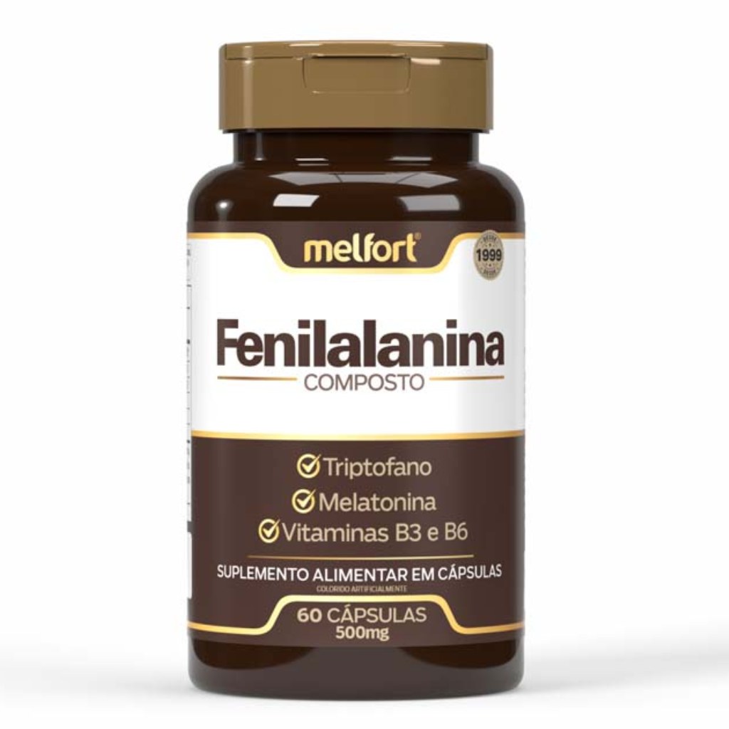 Fenilalanina com Triptofano e Melatonina (Ansioclin) 500mg 60 cápsulas Melfort