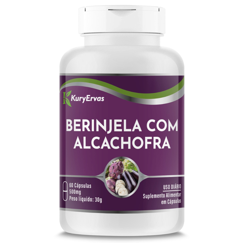 Berinjela com Alcachofra 500mg 60 cápsulas Kury Ervas