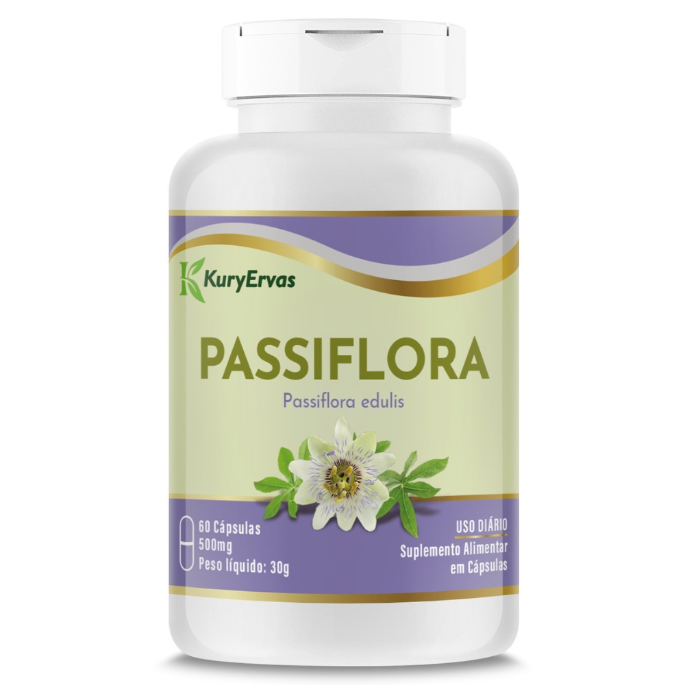 Maracuja Passiflora 500mg 60 cápsulas Kury Ervas