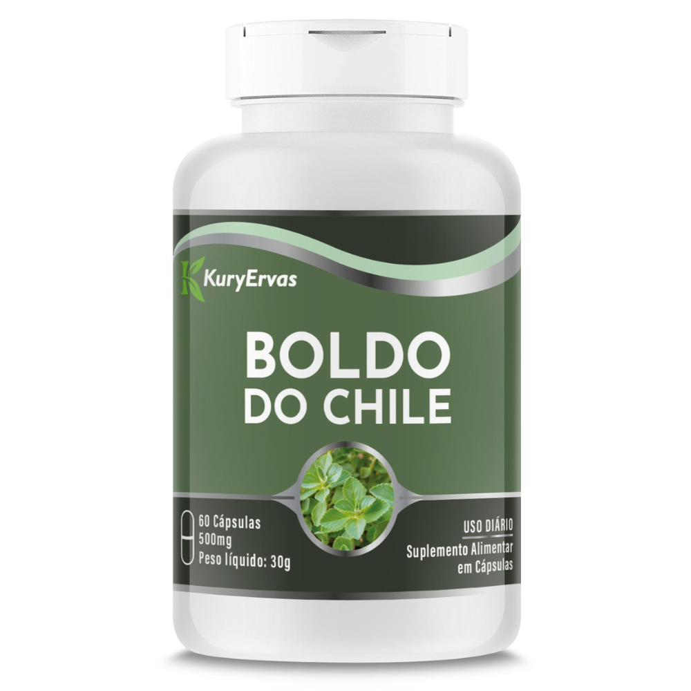 Boldo do Chile 500mg 60 cápsulas Kury Ervas