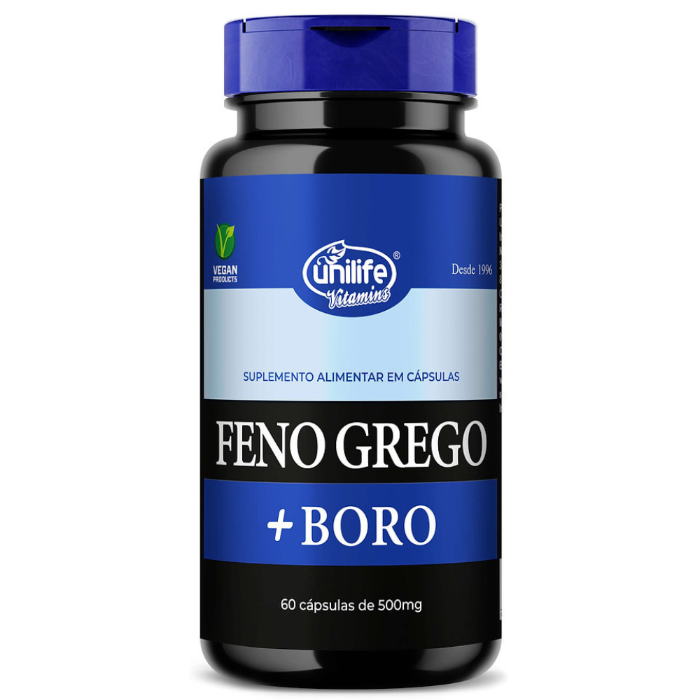 Feno Grego + Boro 500mg 60 Cápsulas Unilife