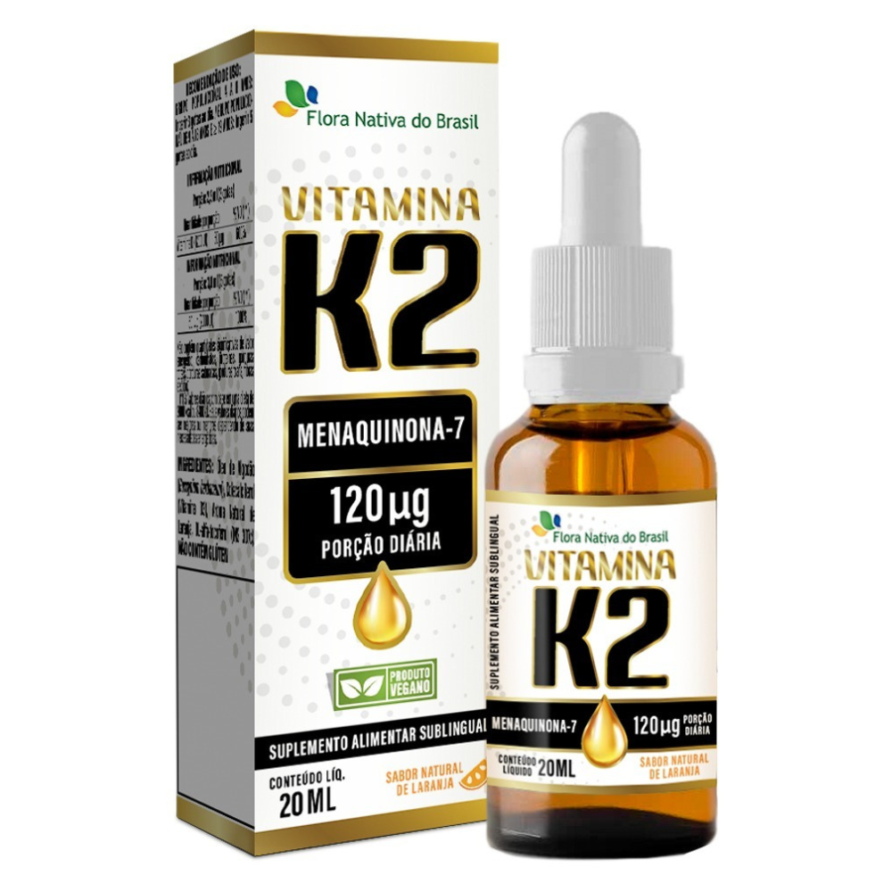 Vitamina K2 em Gotas 20ml sabor Laranja Flora Nativa