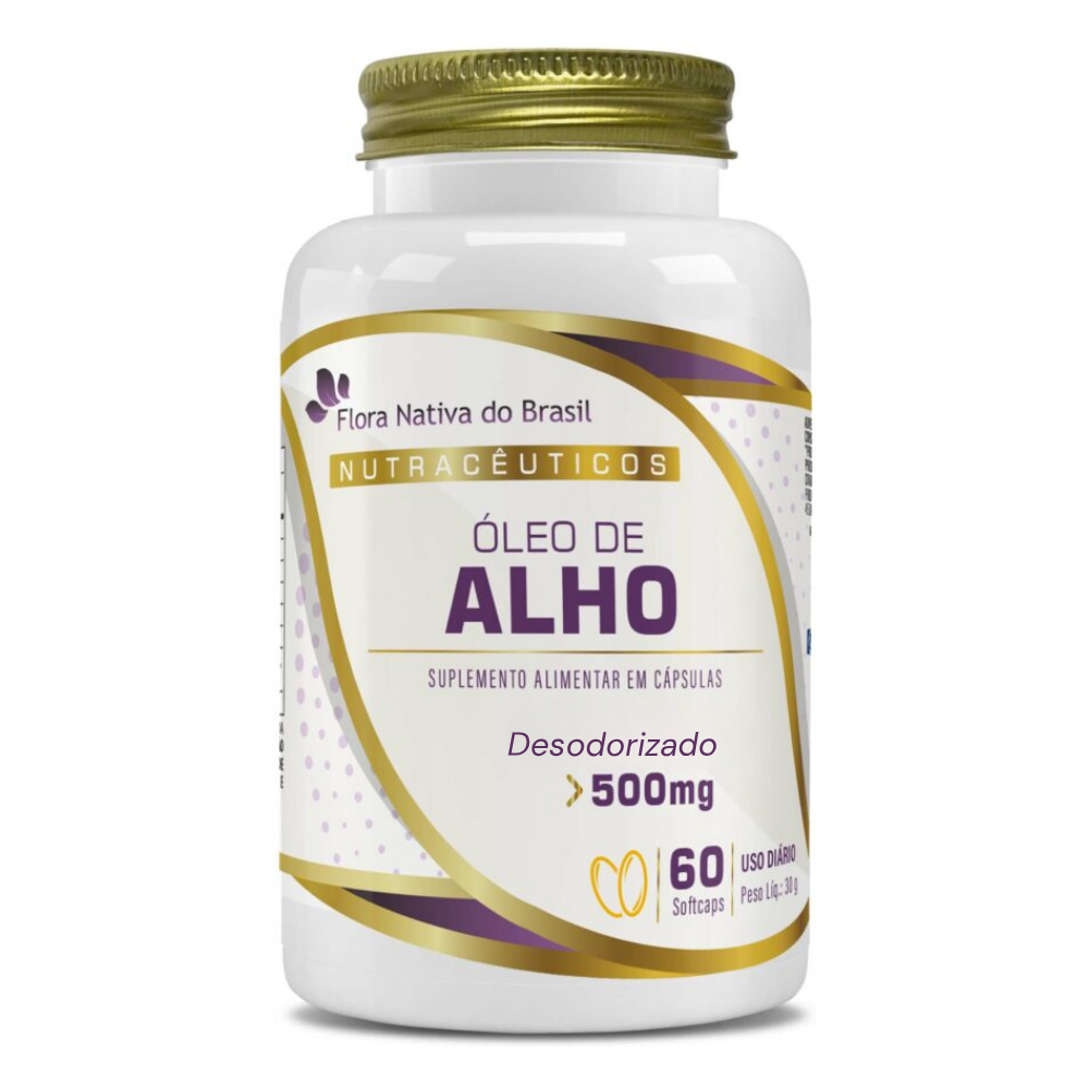 Oleo de Alho Desodorizado 500mg 60 cápsulas Flora Nativa