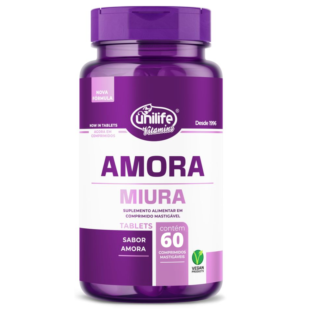 Amora Miura - Com Resveratrol e Vitaminas 1000mg 60 comprimidos Unilife
