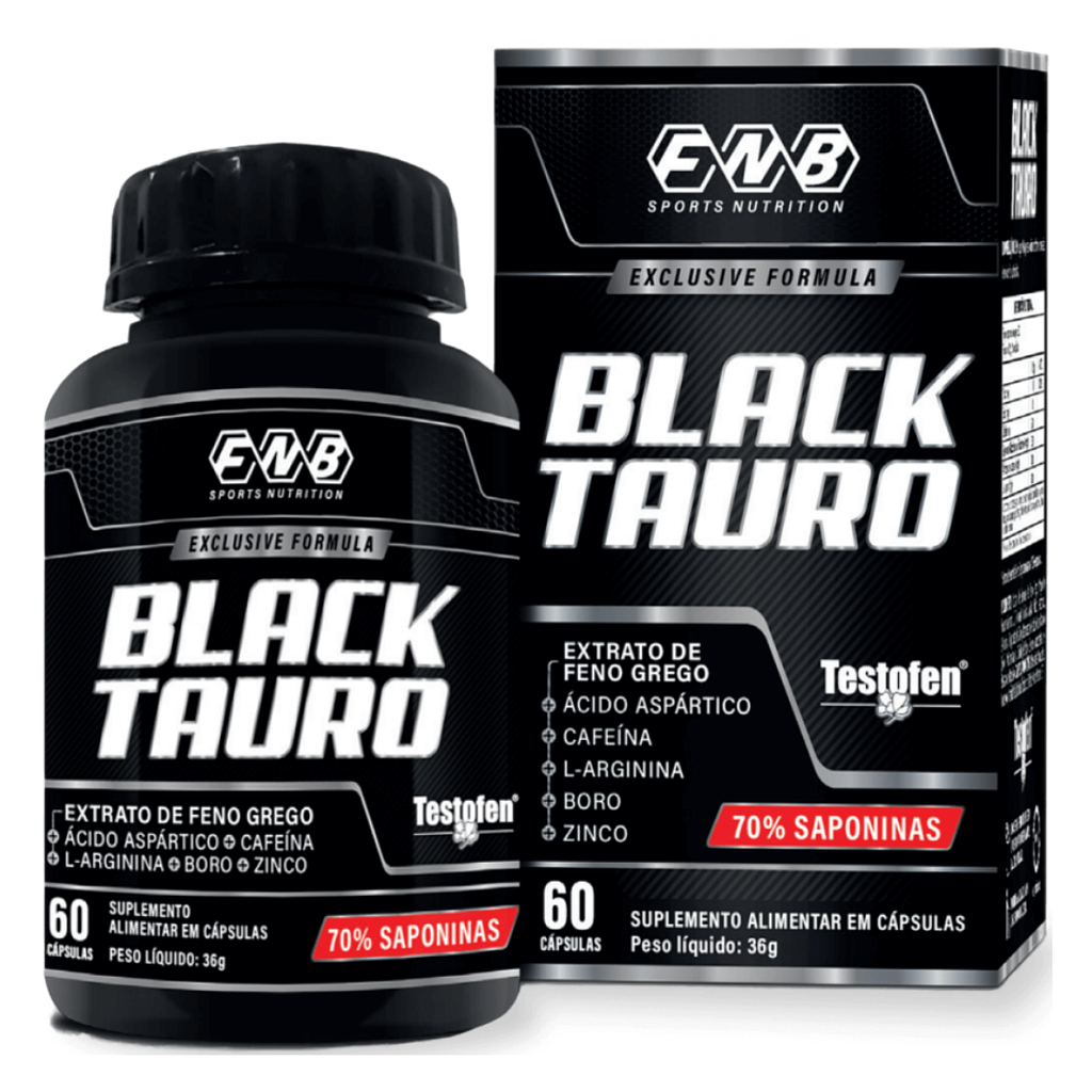 Black Tauro Testofen - Feno Grego 70% Saponinas com Associacoes 600mg 60 cápsulas Flora Nativa