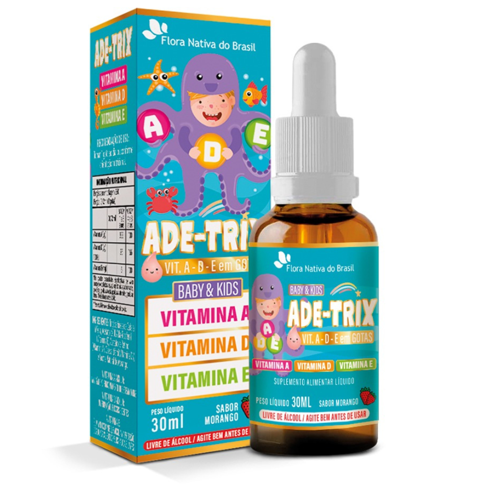 ADE-Trix Kids (Vitaminas A, D, E) 30ml Sabor Morango Flora Nativa