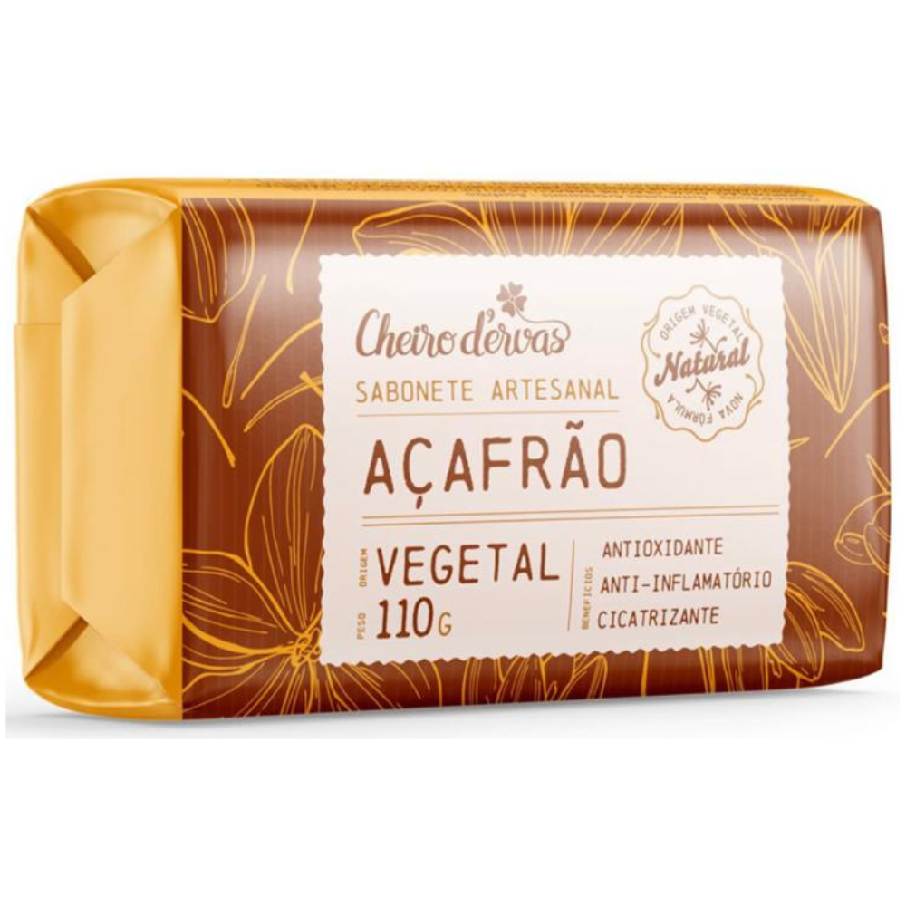 Sabonete Açafrao (Curcuma) Natural 110g Cheiro D'ervas