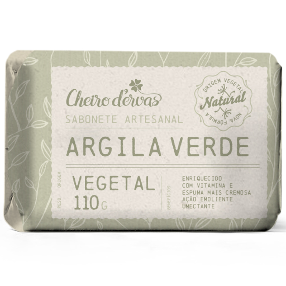 Sabonete Argila Verde Natural 110g Cheiro D'Ervas