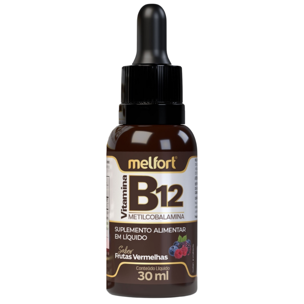 Vitamina B12 - Metilcobalamina 30ml Sabor Frutas Vermelhas Melfort