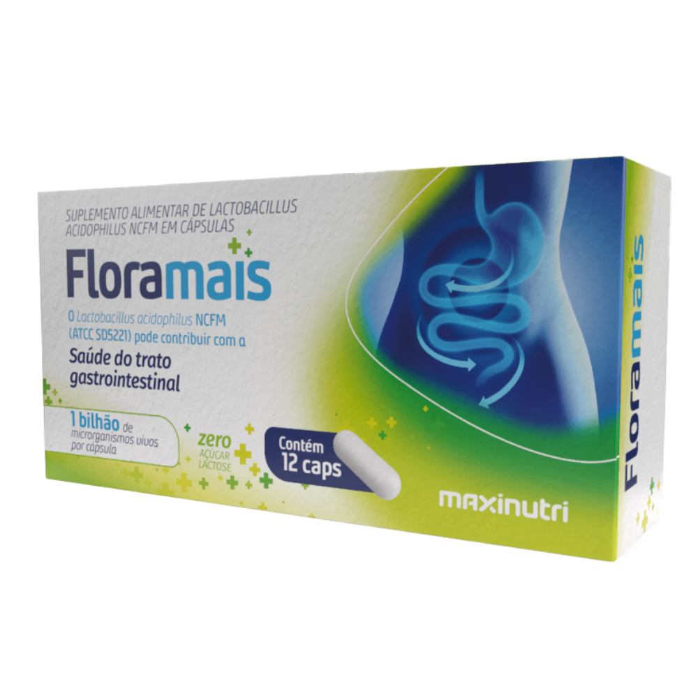 Floramais Zinco - 1 Bilhao de Lactobacilos - Probiotico 12 cápsulas Maxinutri