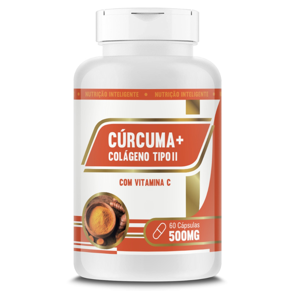 Curcuma com Colageno Tipo II 500mg 60 cápsulas RN Suplementos