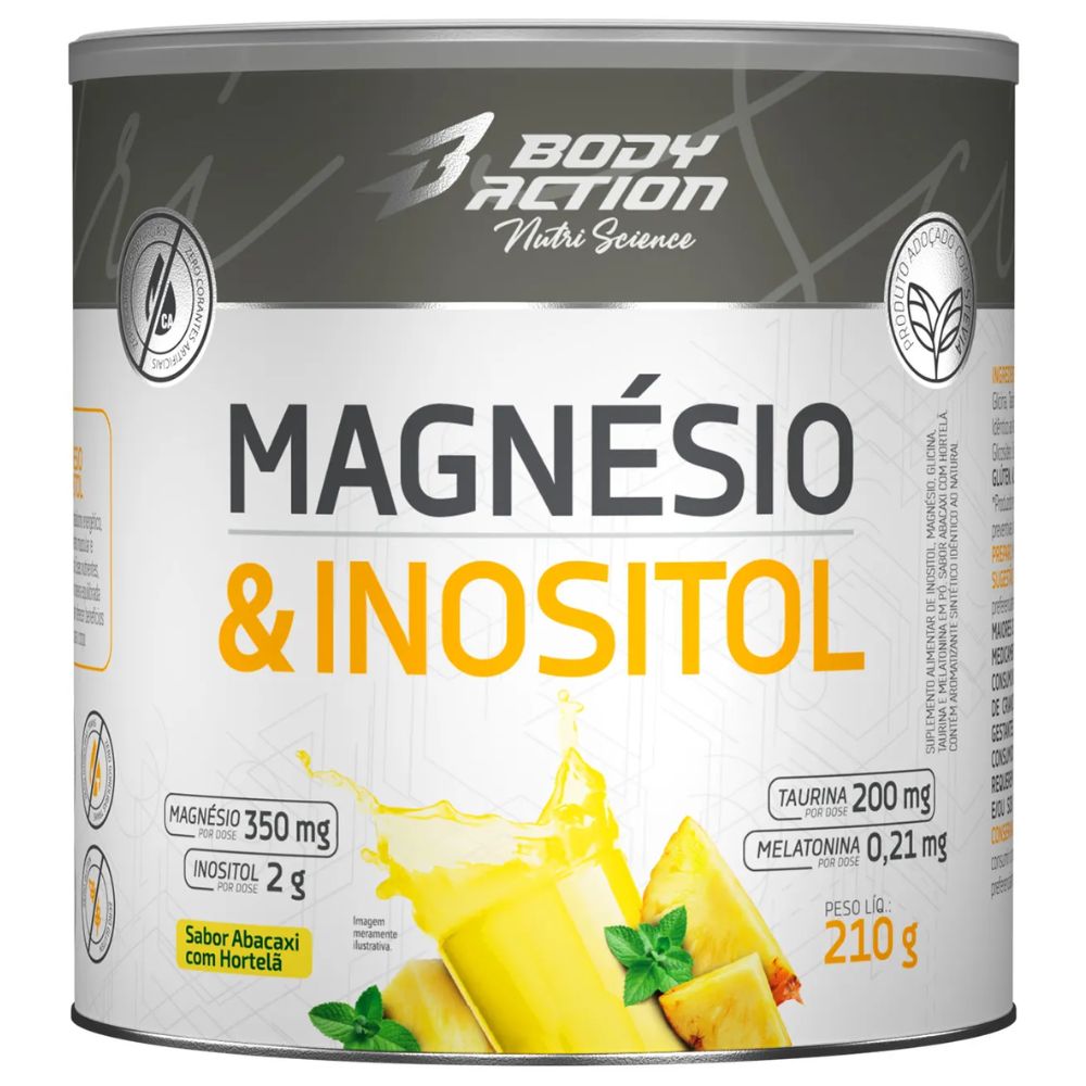 Magnesio com Inositol 210g Abacaxi com Hortela Body Action