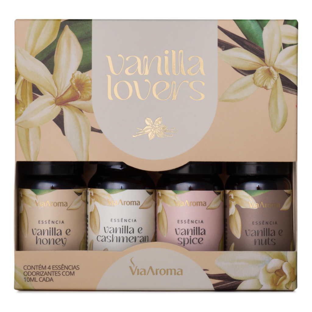 Kit 4 essencias Vanilla Lovers Via Aroma