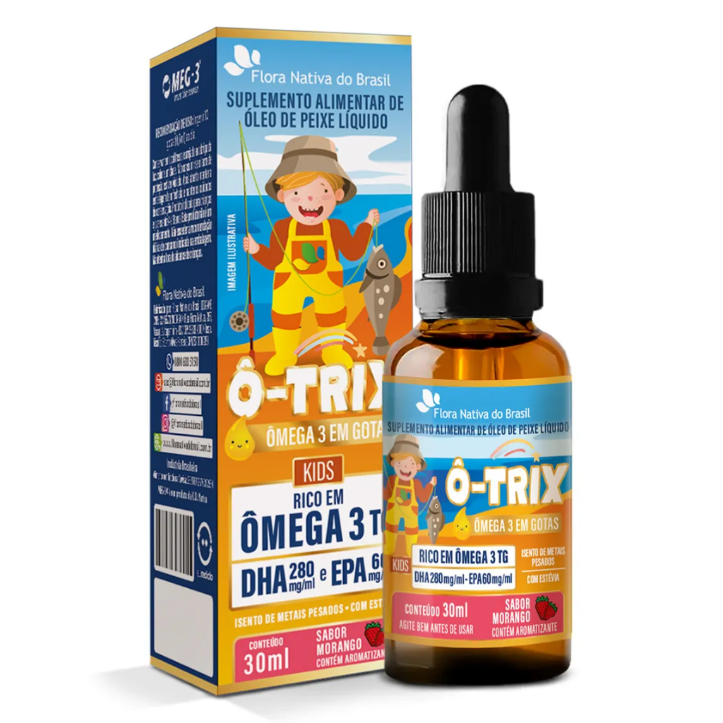 O-Trix Kids (Omega 3 TG) Sabor Morango 30ml Flora Nativa