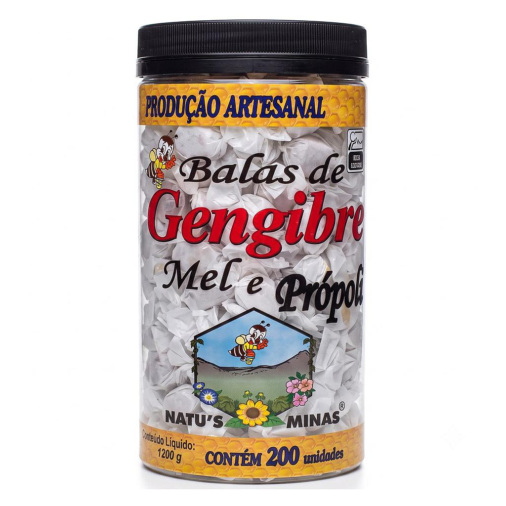 Bala de Gengibre Mel e Propolis Pote 200un Natus Minas