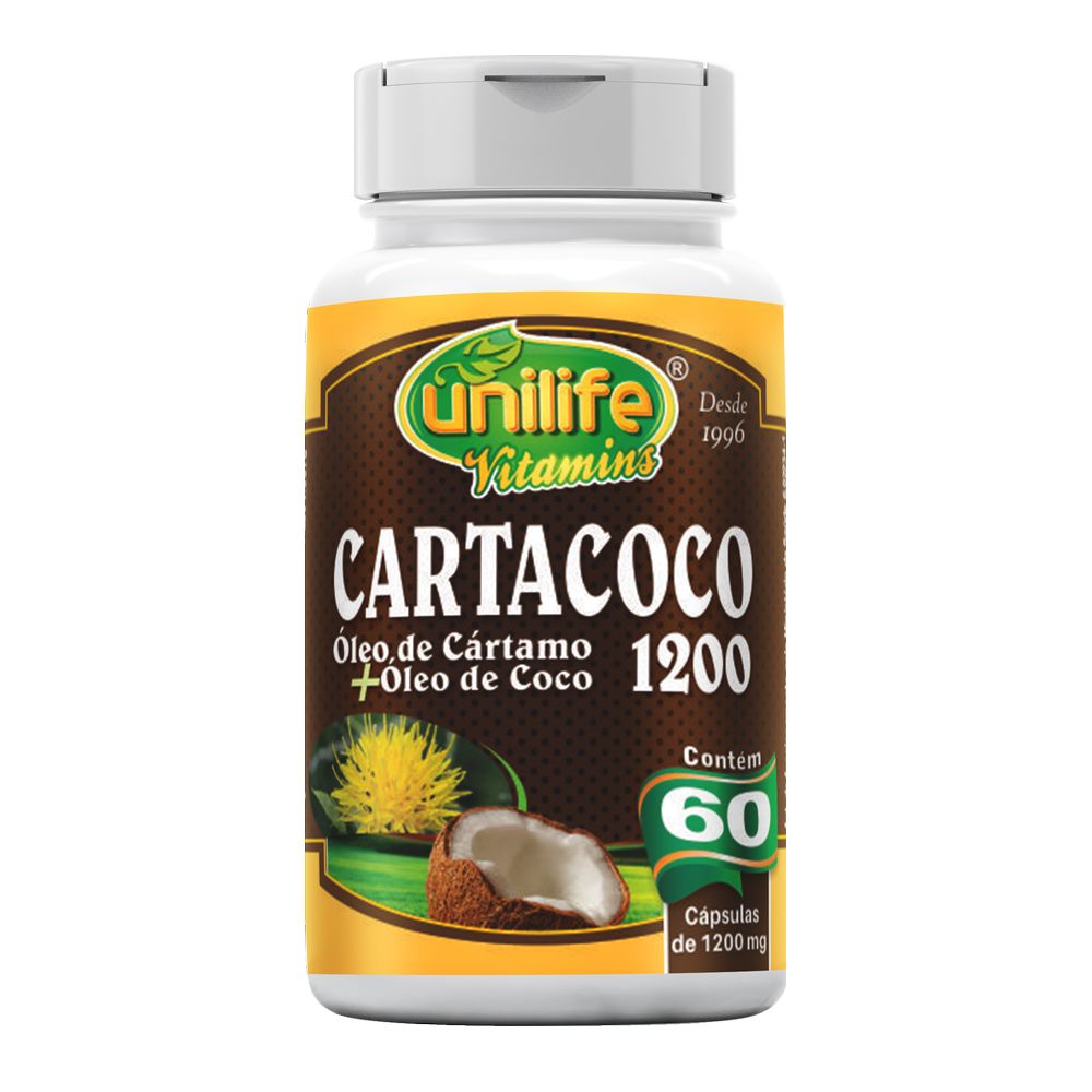 Cartacoco - Oleo de Cartamo e Coco 1200mg 60 cápsulas Unilife