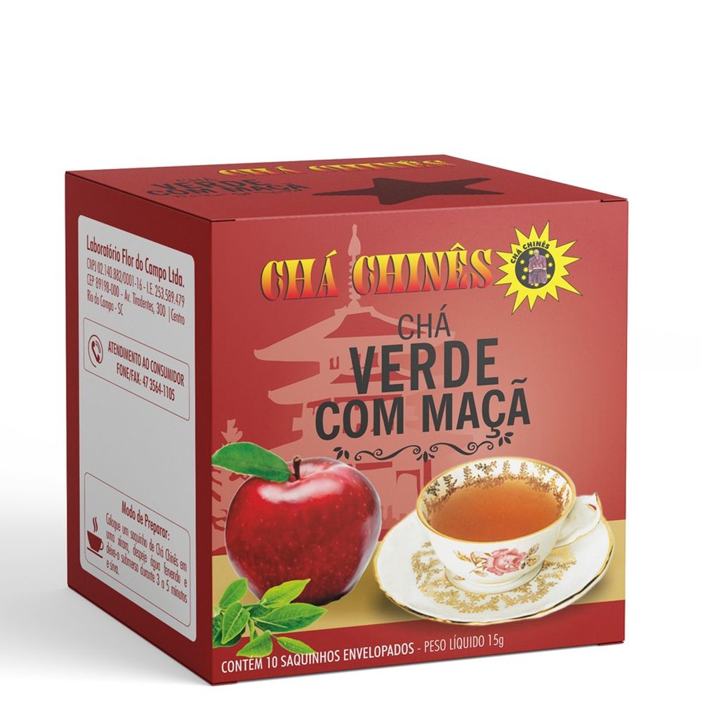 Cha Verde com Maça 10g Cha Chines