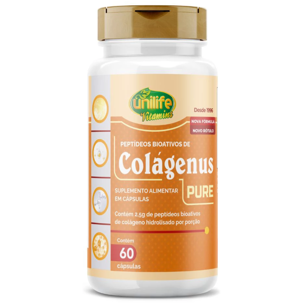 Colageno Pure Hidrolisado 450mg 60 cápsulas Unilife