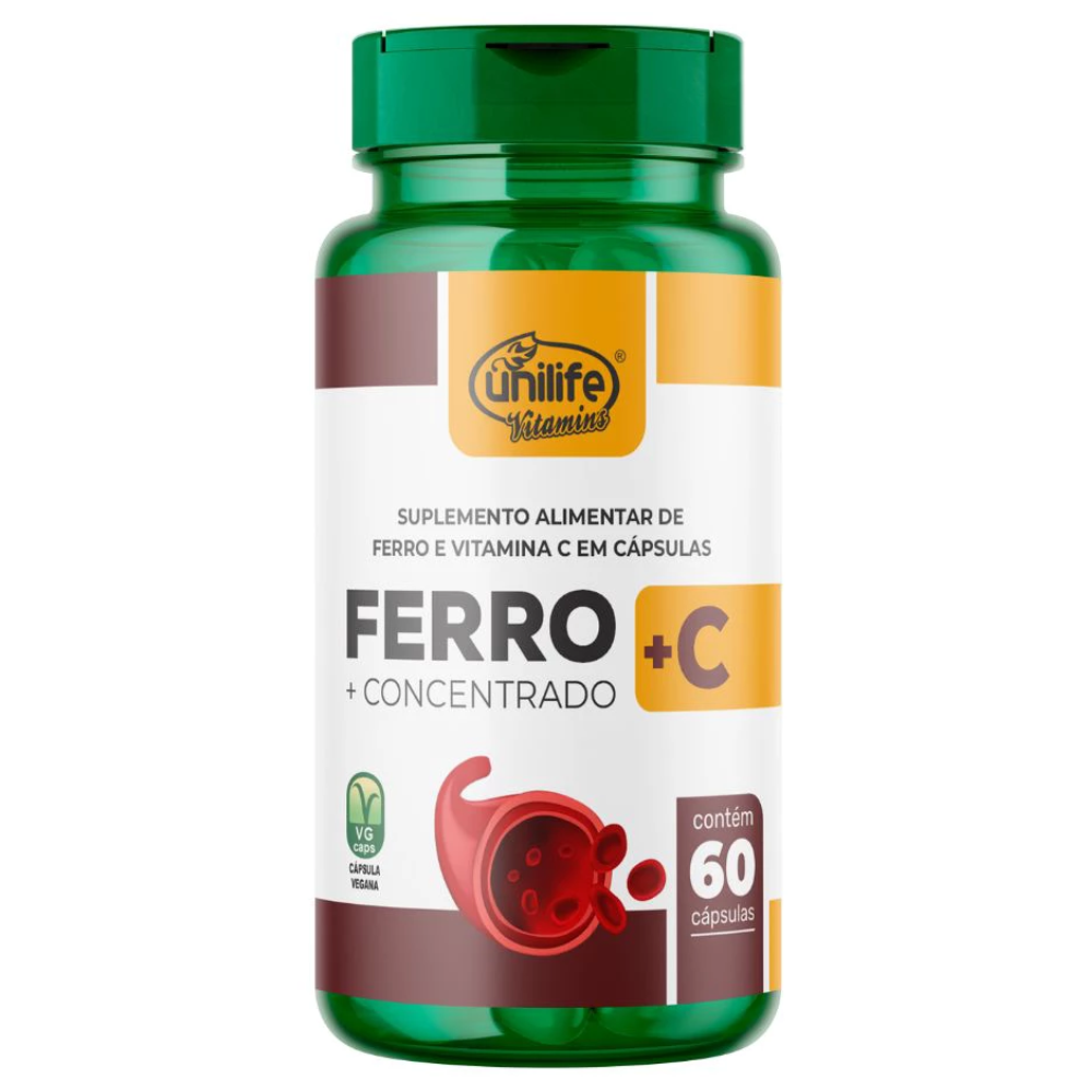 Ferro + C 500mg 60 cápsulas Unilife