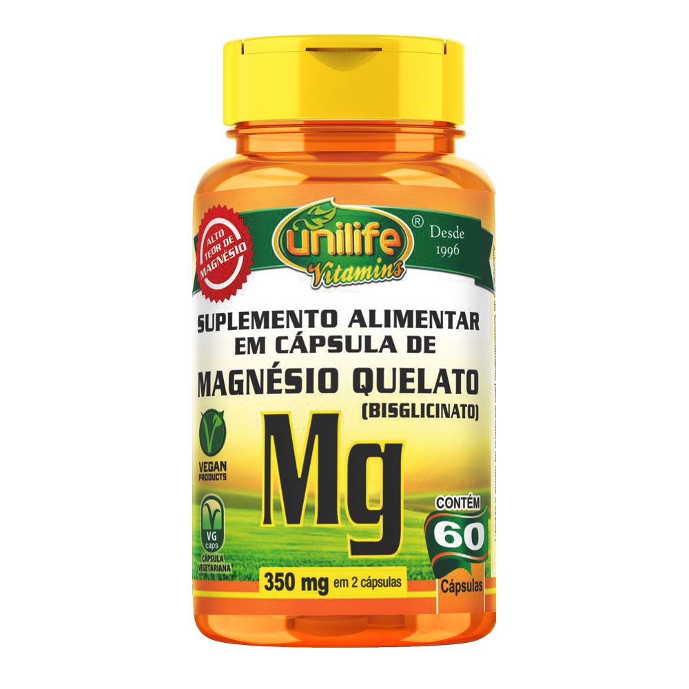 Magnesio Quelato Bisglicinato 710mg 60 cápsulas Unilife