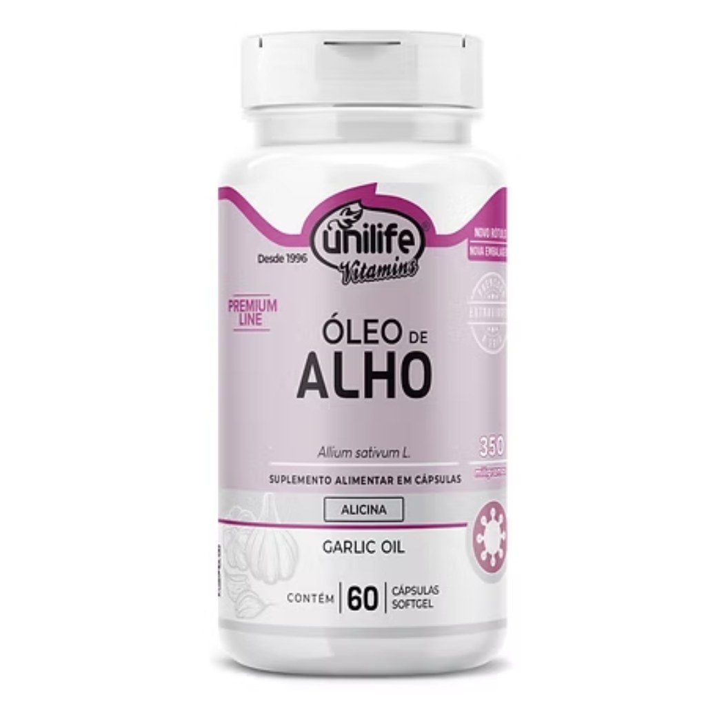 Oleo de Alho 350mg 60 cápsulas Unilife