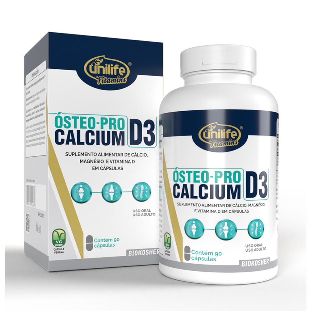 Osteo Procalcium - Calcio Magnesio e Vit D3 - 950mg 90 cápsulas Unilife